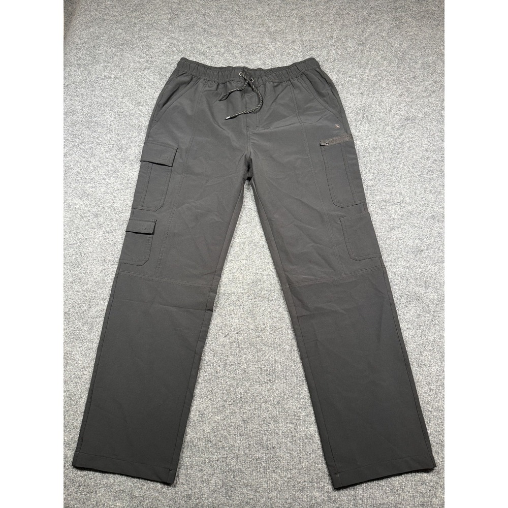 Tony Hawk Cargo Pants Mens Large Black Stretch Utility Pockets Workwear Outdoor